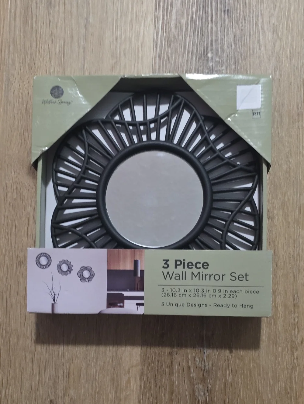 3-Piece Black Decorative Wall Mirror Set